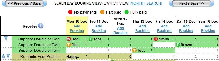 Booking button payment status
